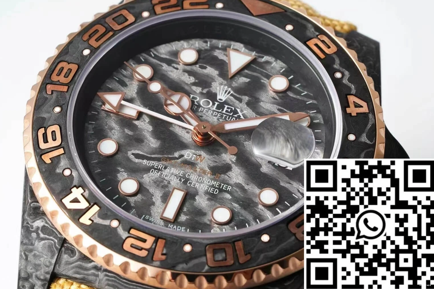 Strap GMT-MASTER Fabric II Fiber Diw Rolex Carbon Yellow 0226